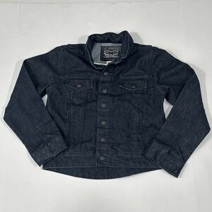 Levi's Denim Jean Trucker Jacket Youth Hidden Hood Youth Size Small